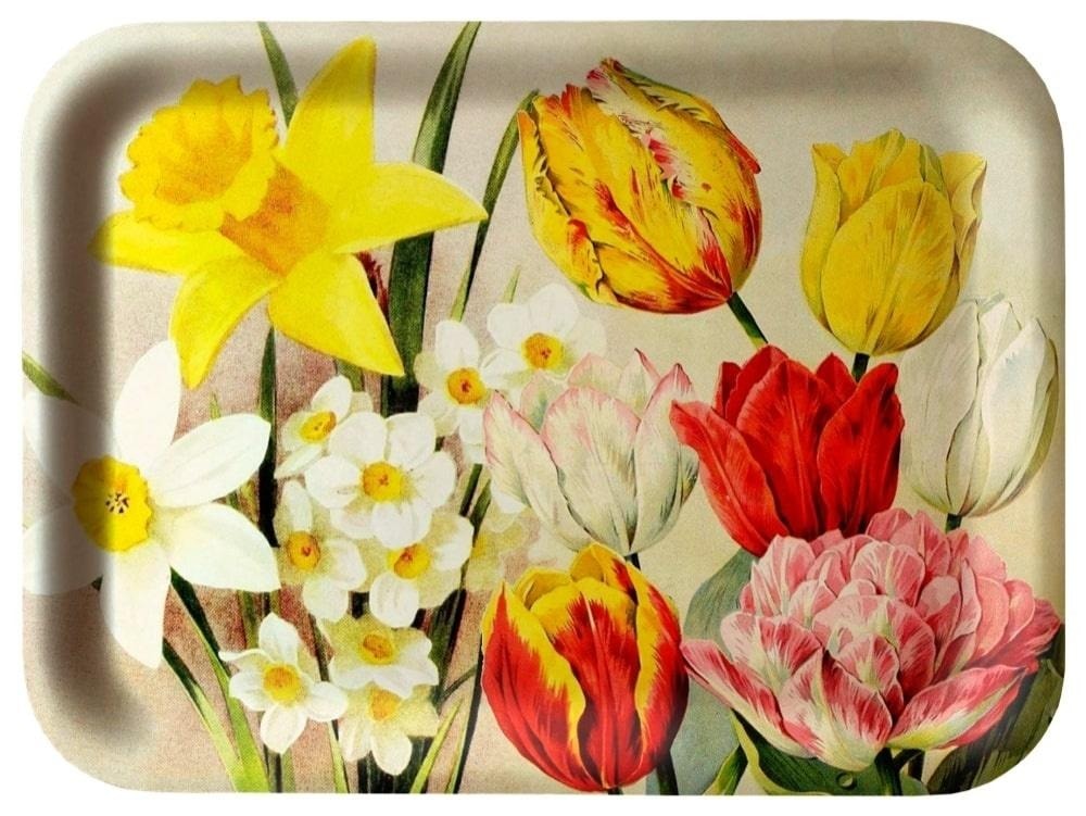 Decorative kitchen tray Spring flowers - ideal for serving