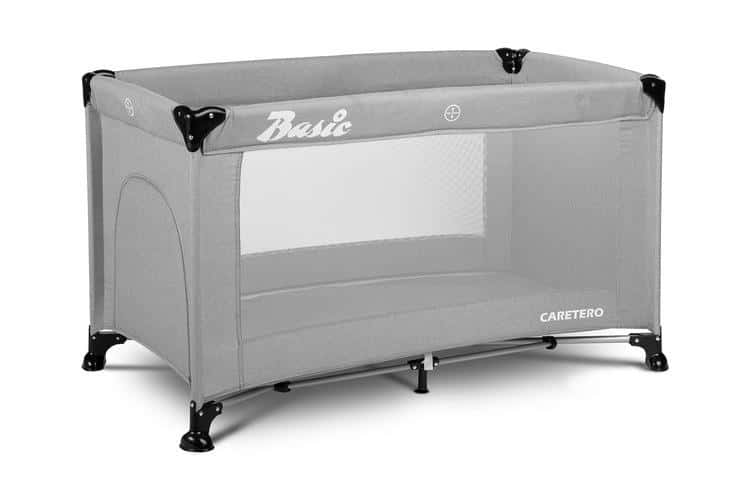 Caretero Basic - Travel cot grey 120x60 cm - perfect for trips