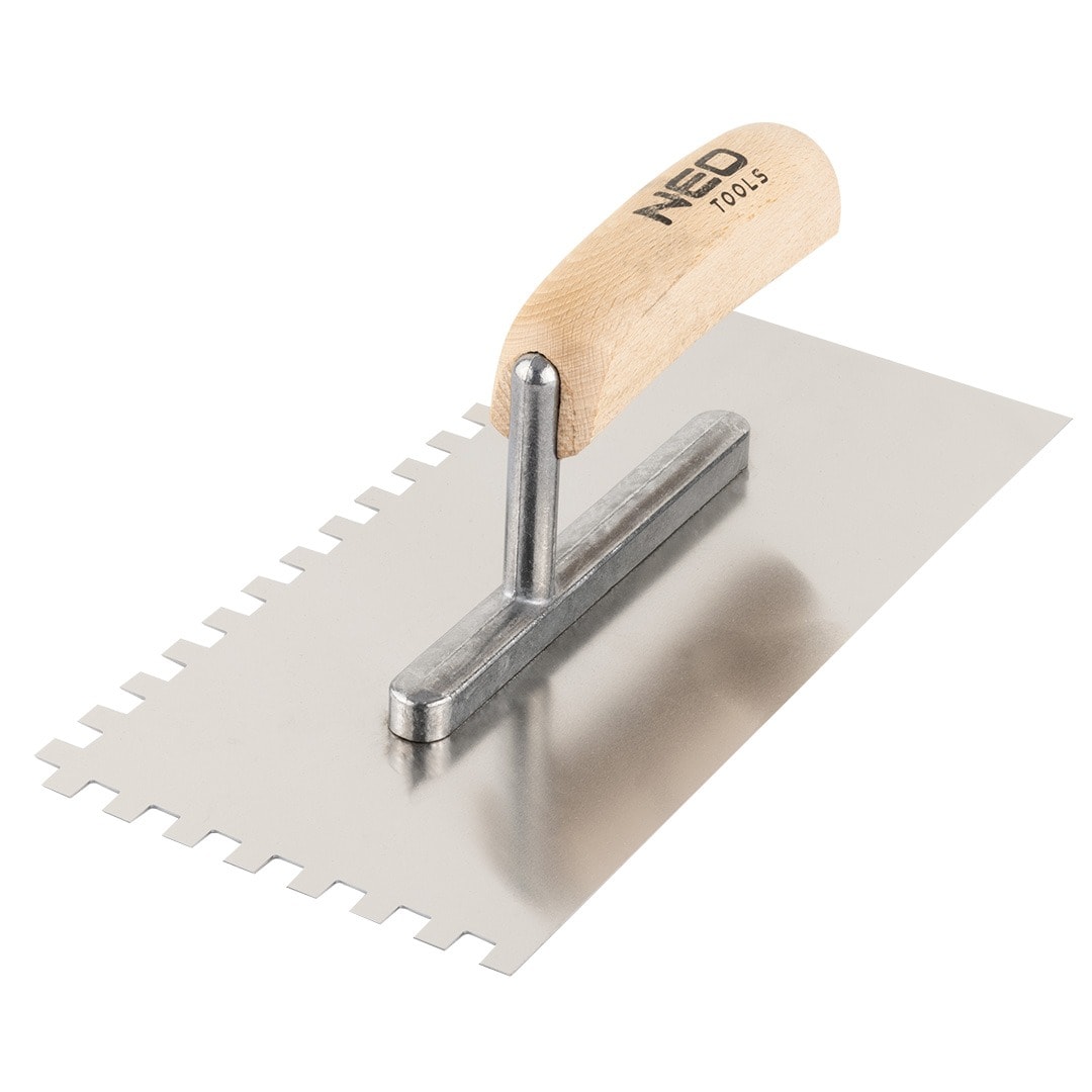 NEO Straight steel trowel with wooden handle - ideal for plaster