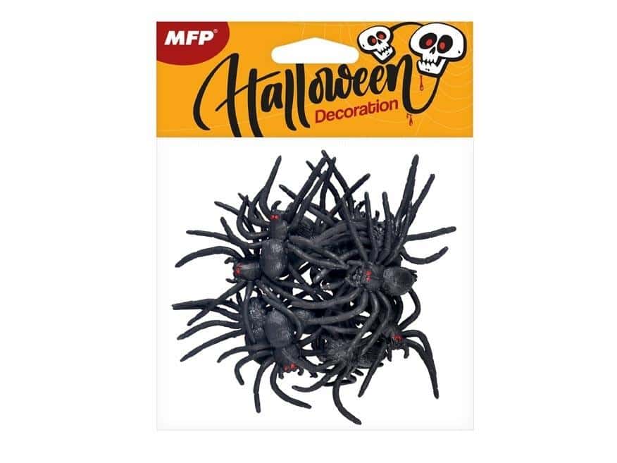 Plastic spider - set of 12 - perfect for Halloween