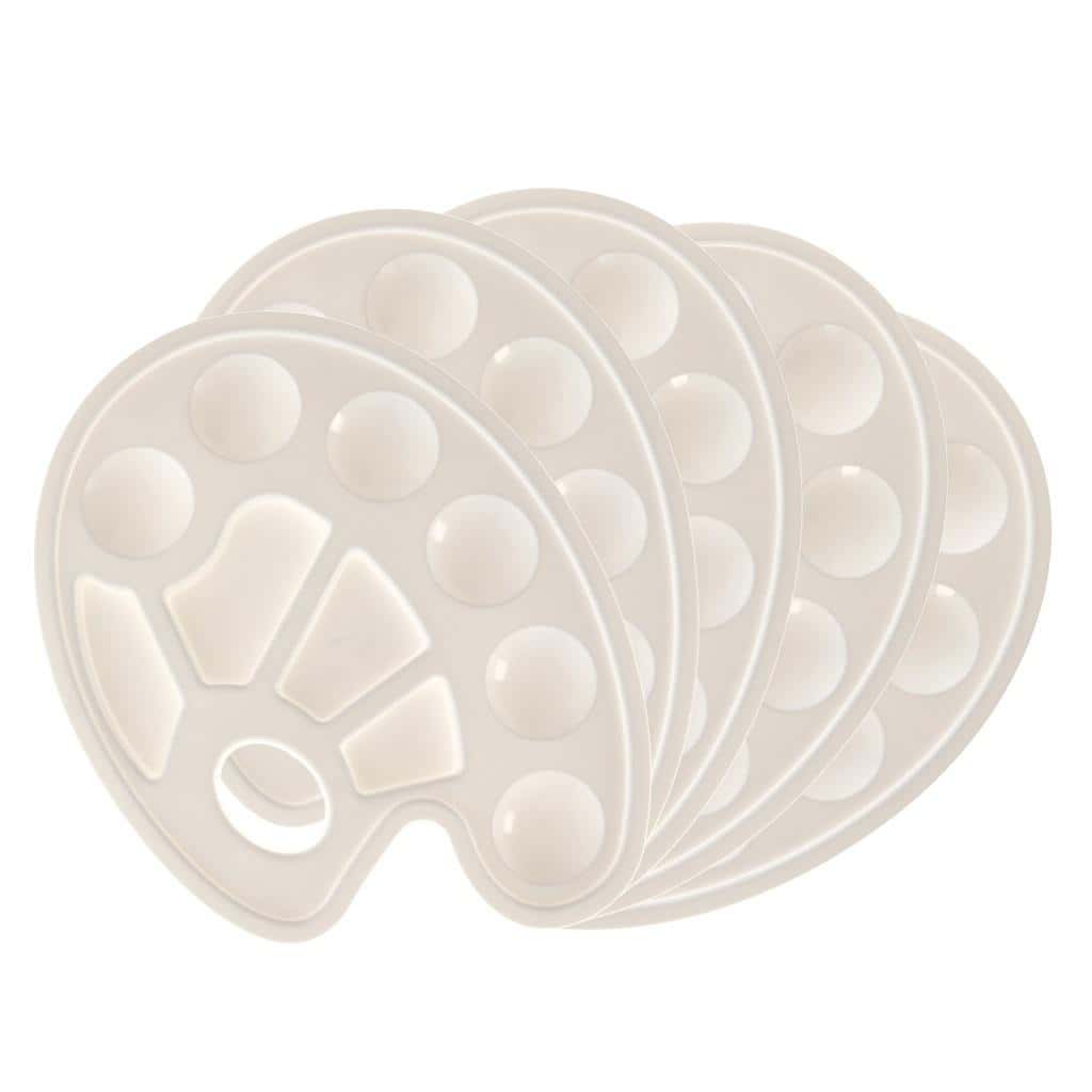 Strigo Painting palettes white 5 pieces - ideal for mixing paints