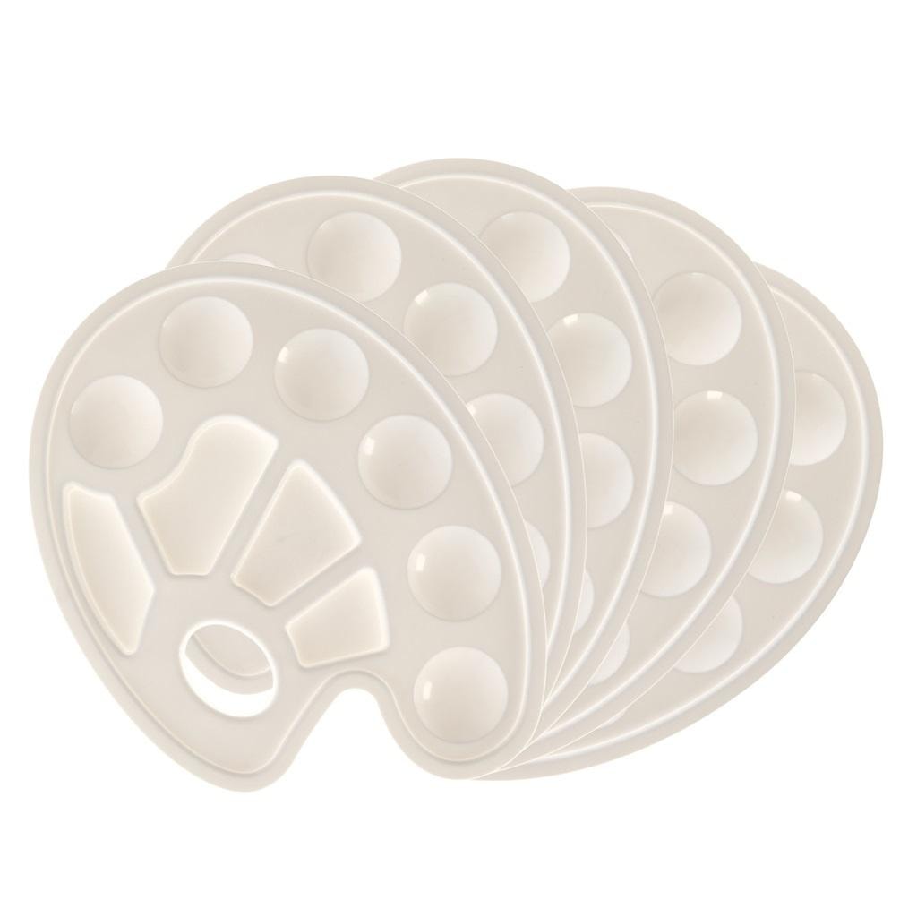 Strigo Painting palettes white 5 pieces - ideal for mixing paints