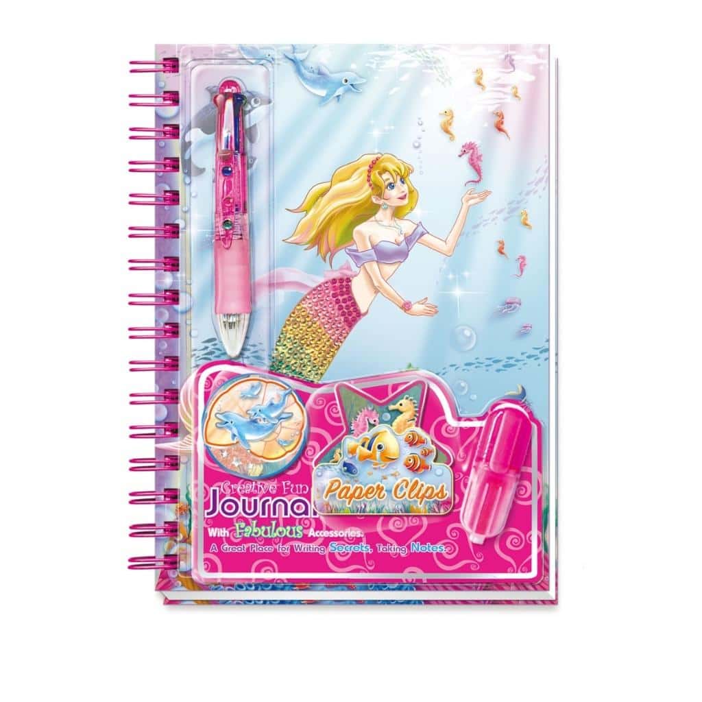 Mermaid Spiral notebook with accessories - perfect gift for a little artist