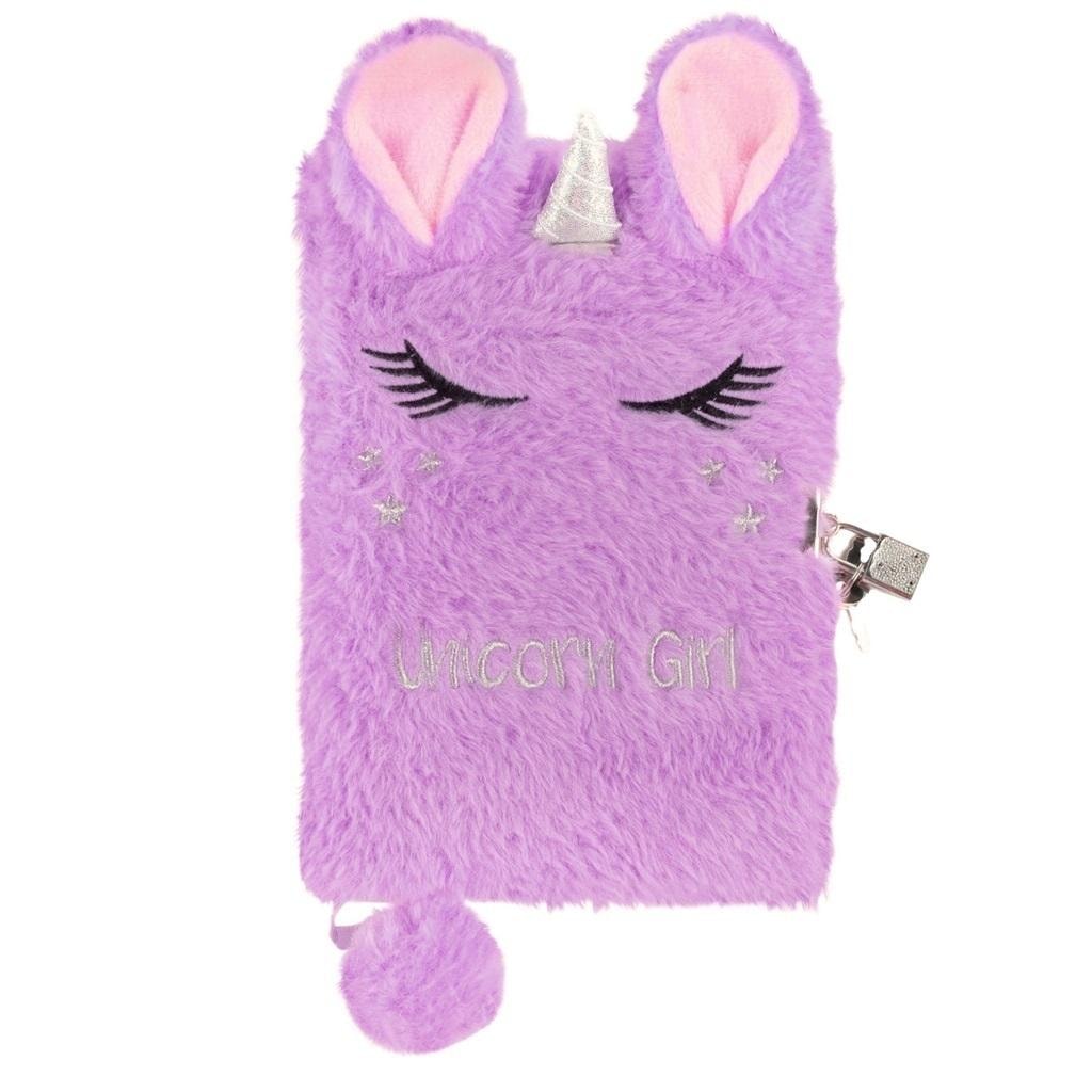 Derform Plush diary with lock Unicorn - perfect gift for children