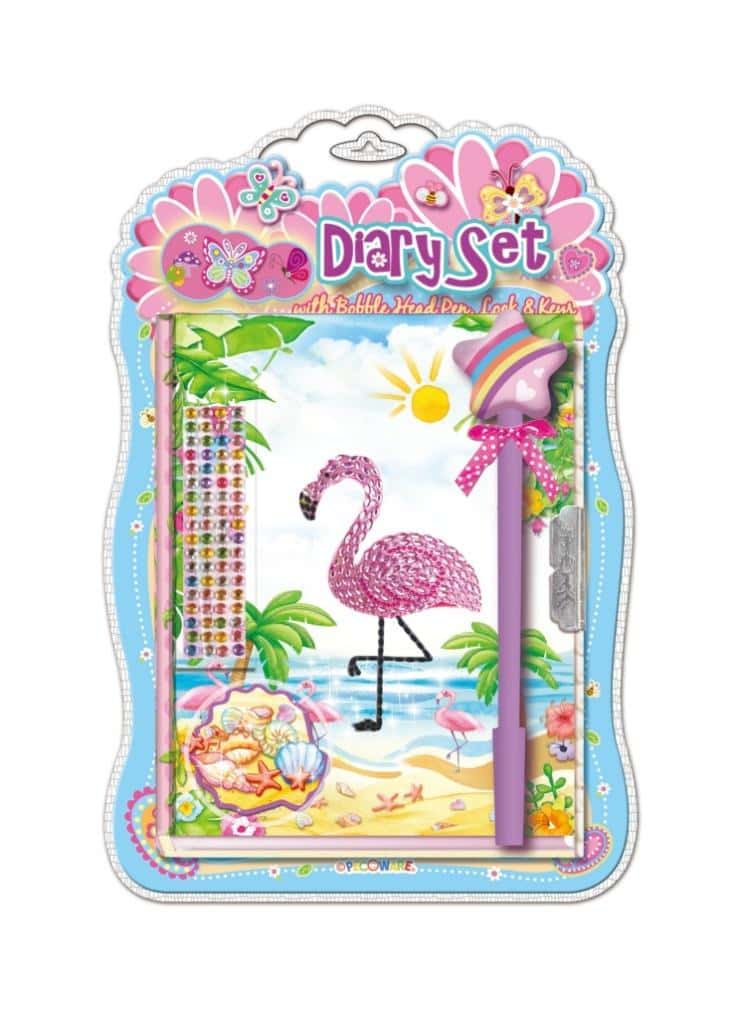 Pecoware Diary with decorative Flamingo pen - perfect gift for children