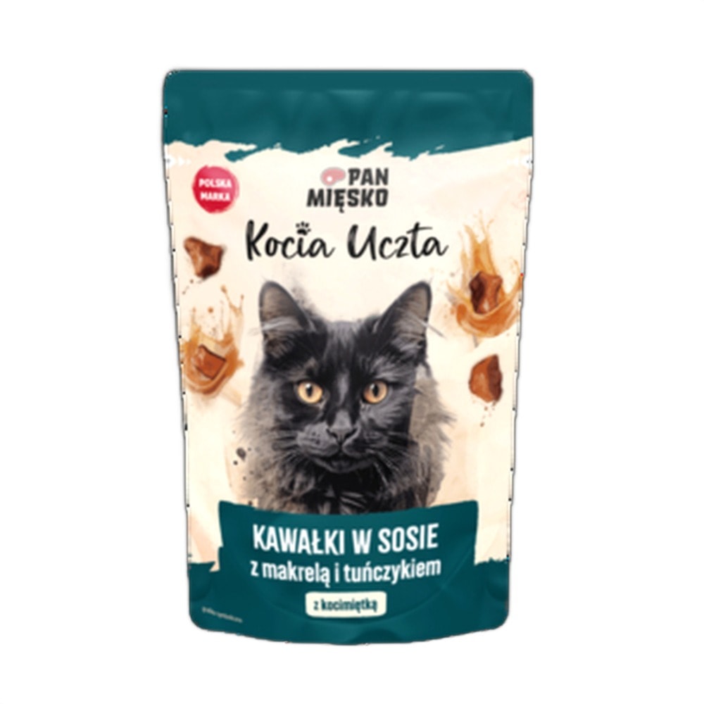 Pan Mięsko Pieces in sauce with mackerel and tuna - A feast for your cat!
