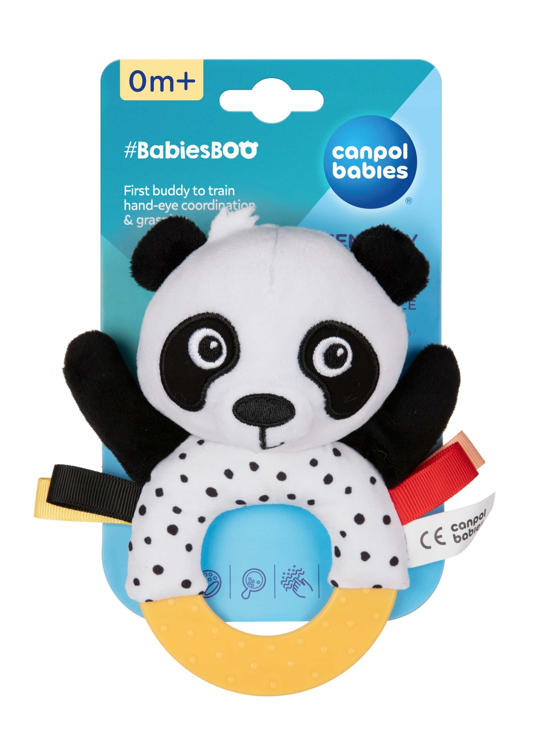 Sensory panda with teether - ideal toy for babies