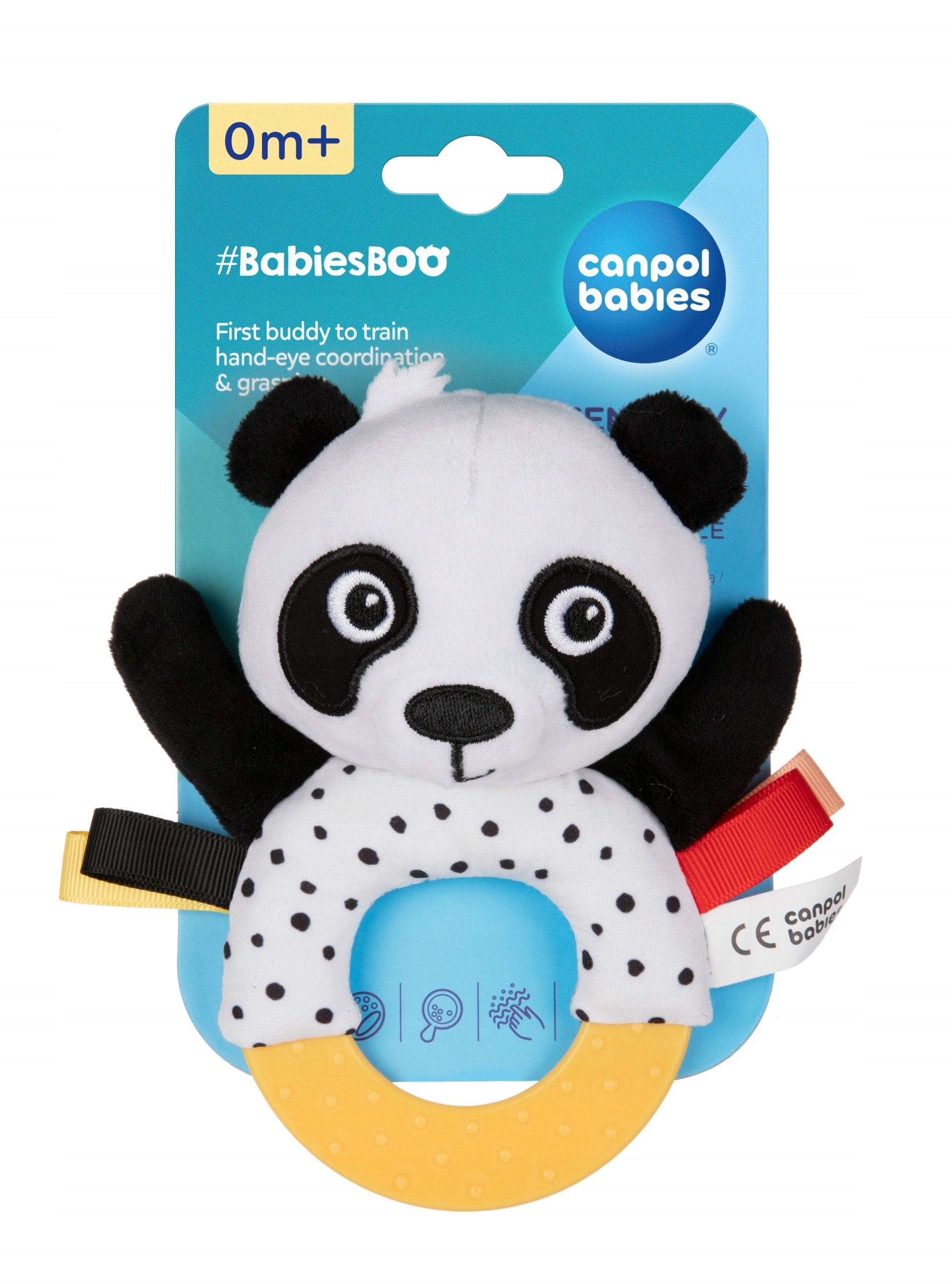 Sensory panda with teether - ideal toy for babies