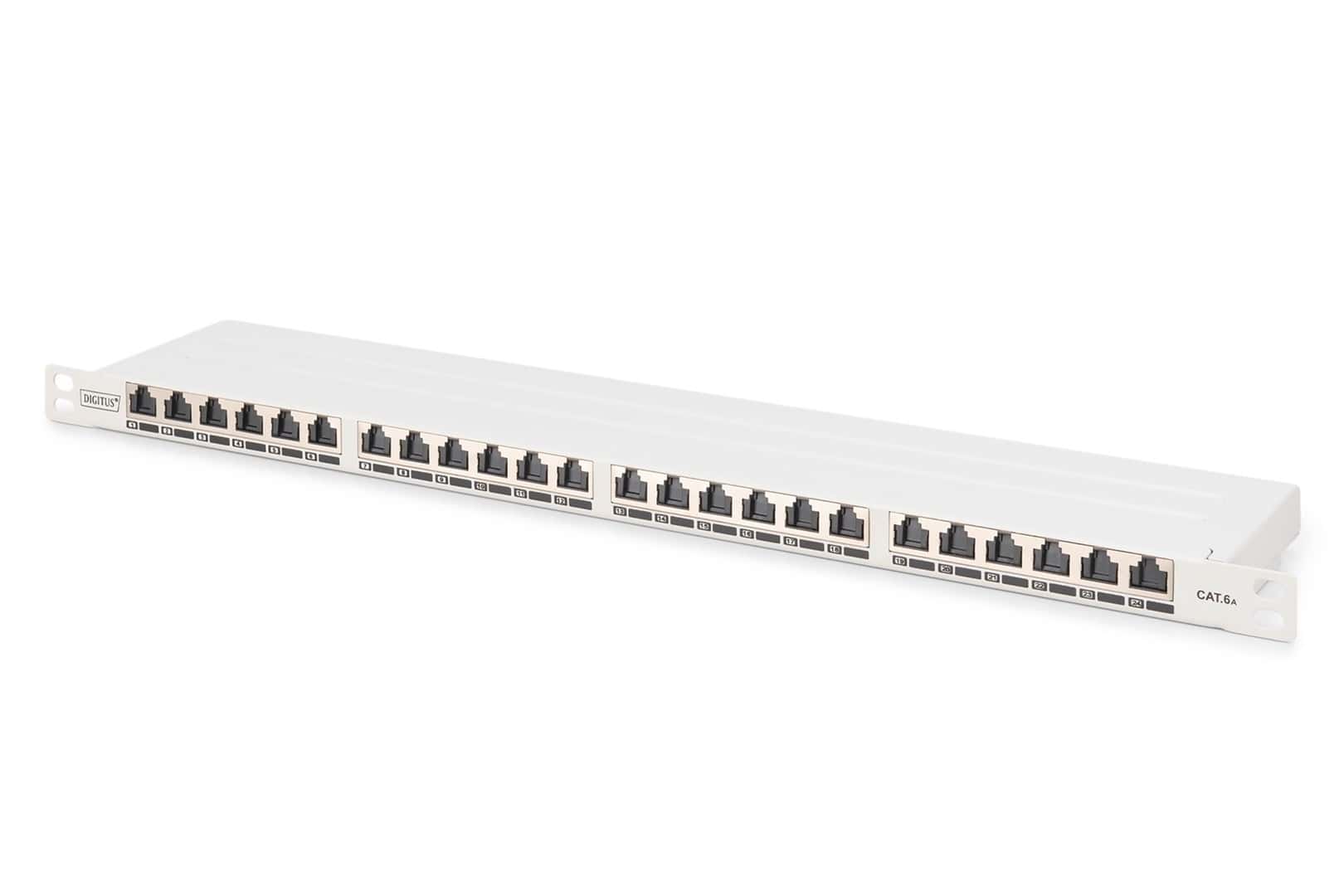 High Density 19'' Patch Panel 24x RJ45 Cat.6A shielded - network reliability