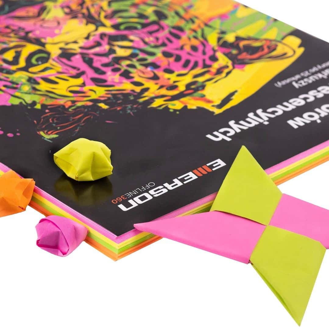 KSEA4 Coloured Paper Fluorescent - Colour Mix, ideal for art projects