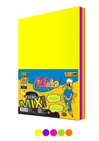 Neon A4 Copier Paper - 5 Colors, 200 Sheets