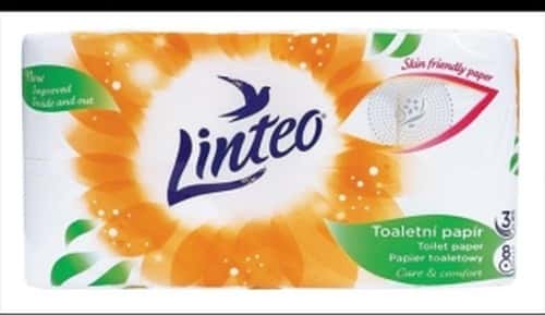 Linteo Toilet paper white 3-ply - 8 rolls for the whole family