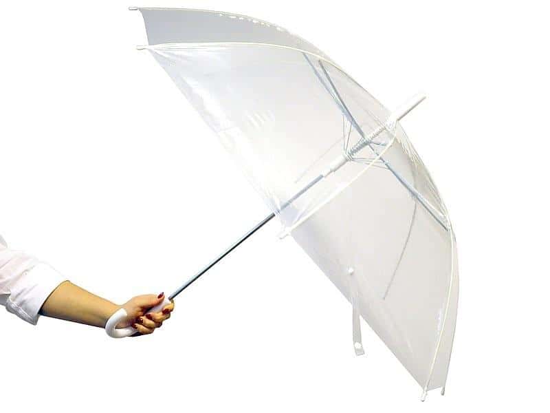 Automatic transparent umbrella with white trim - perfect for rainy days