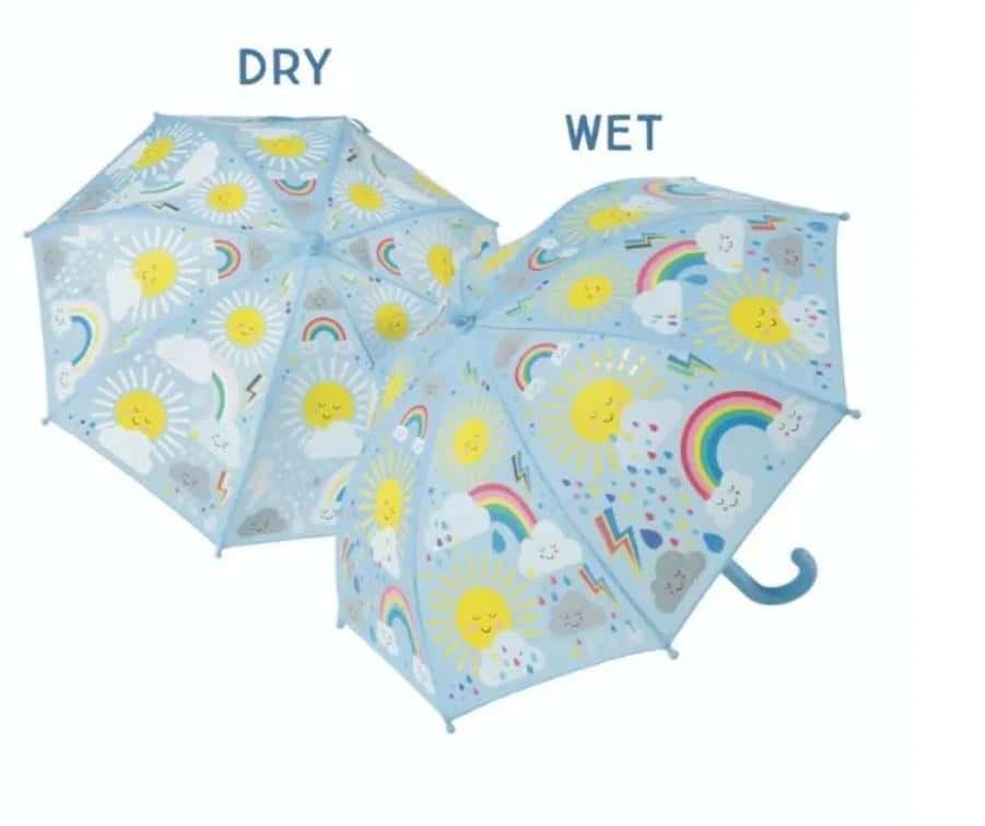 Floss & Rock Children's umbrella changing colors sun and clouds - perfect for rainy days