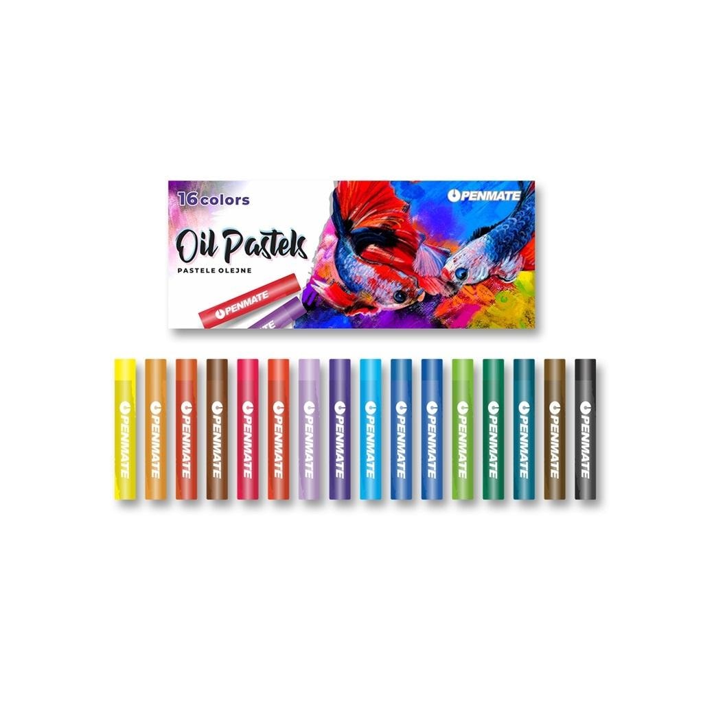 Penmate Oil pastels 16 colors - ideal for drawing and painting