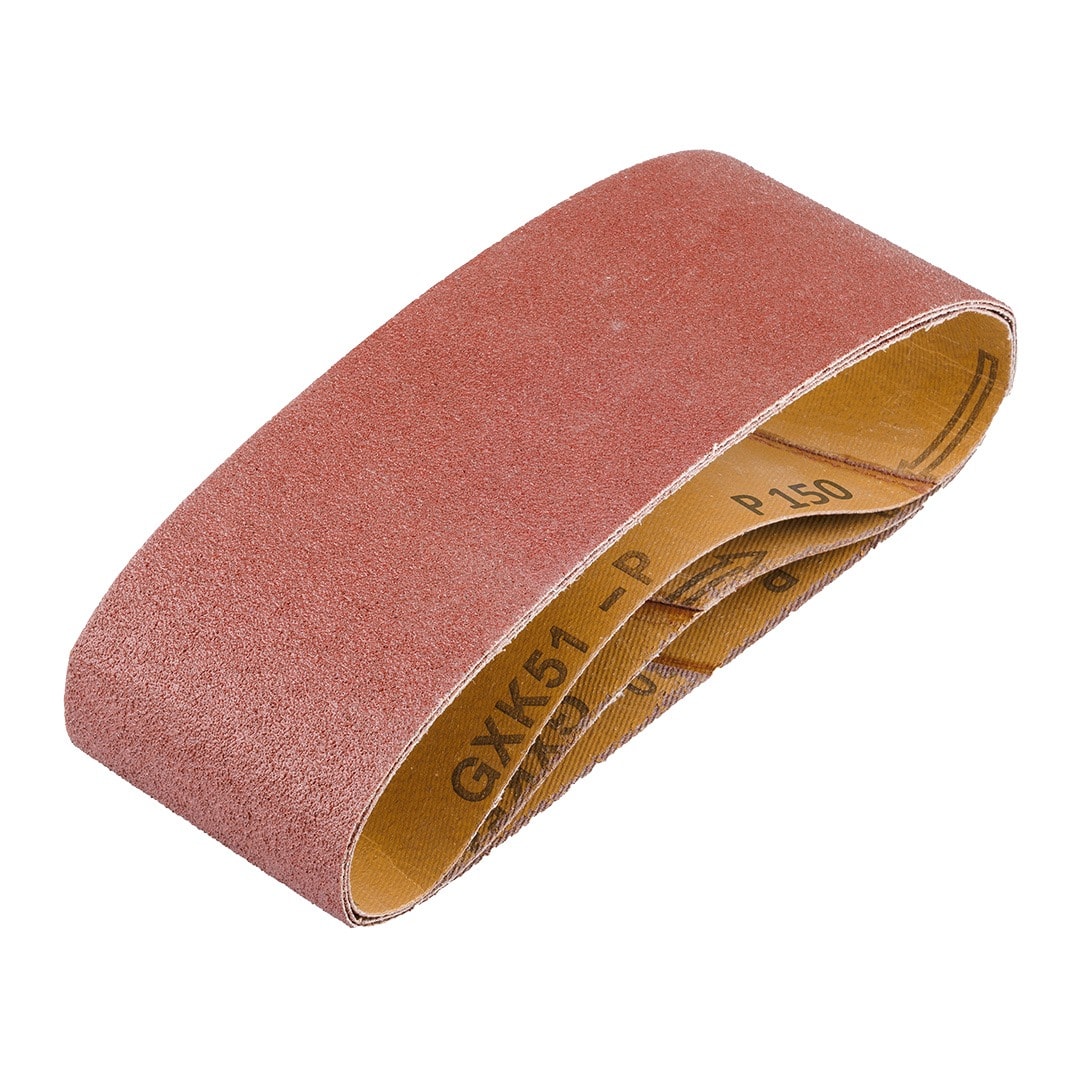 GRAPHITE Sanding belts 75 x 457 mm, P150, 3 pieces - ideal for sanding