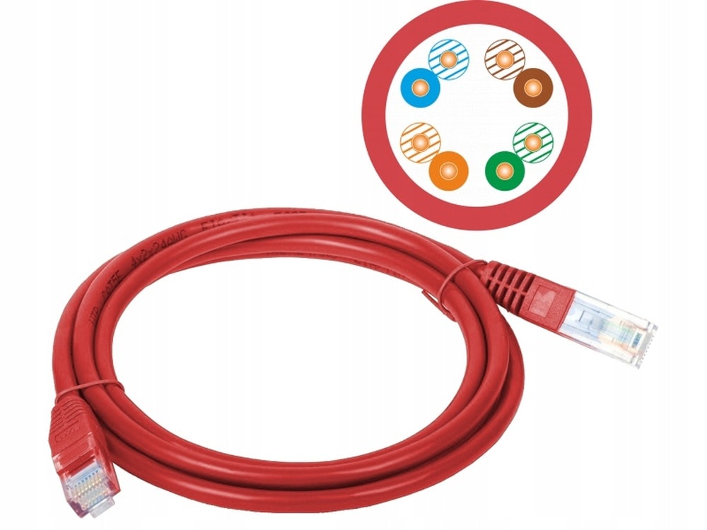 Patchcord UTP A-LAN KKU5CZE1 - red RJ45 network cable 1m