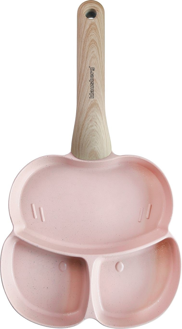 Klausberg Non-stick frying pan - 3 sections pink perfect for breakfast