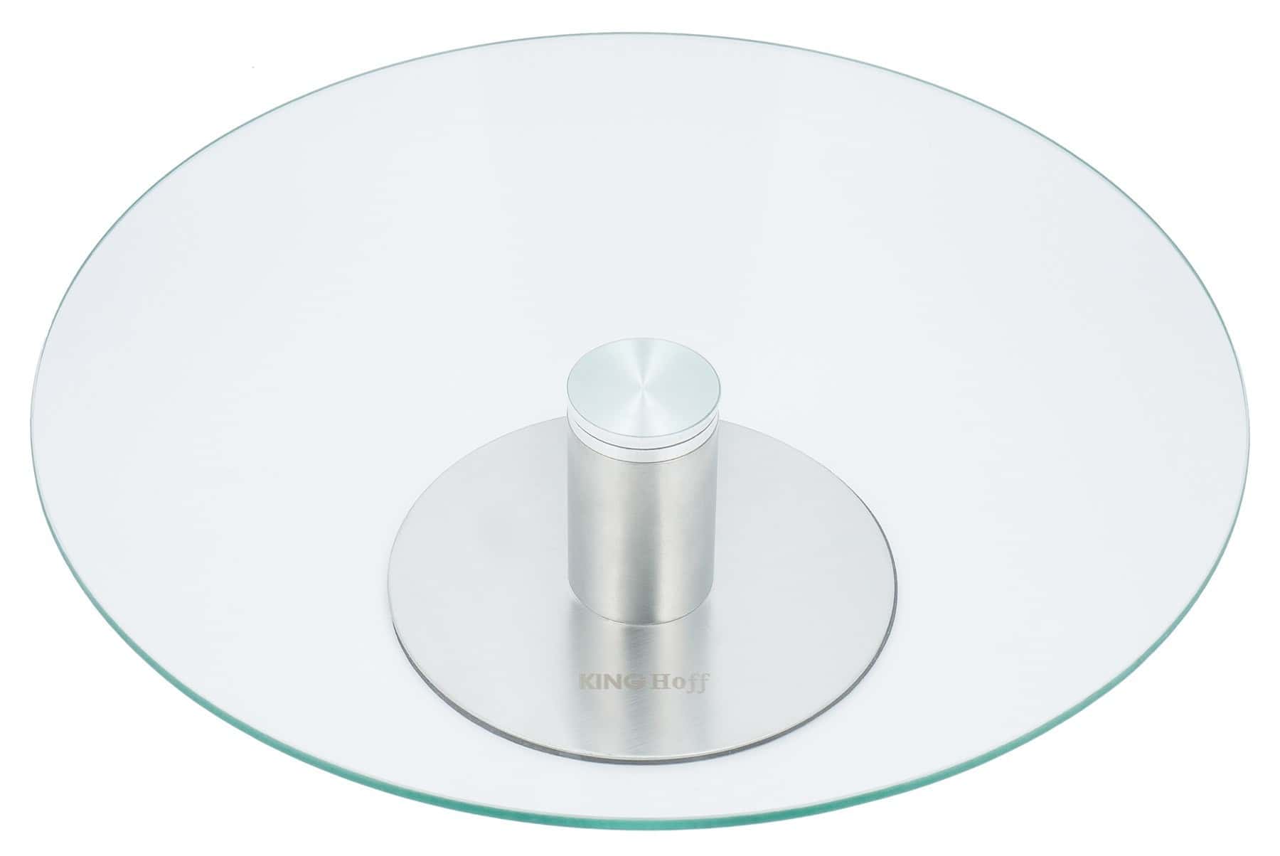 Kinghoff 1-tier glass and steel serving plate Ø30 cm - perfect for serving