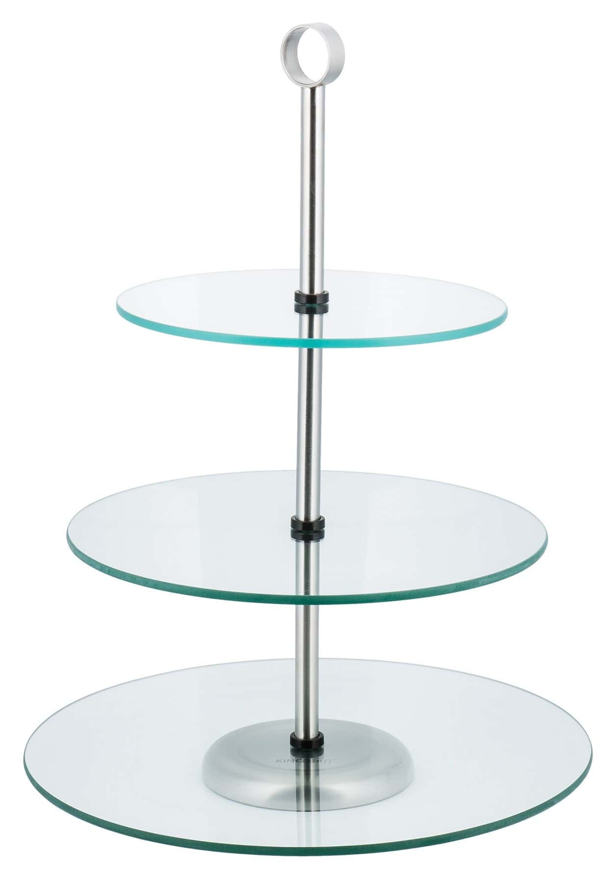Kinghoff 3-tier serving stand glass-steel - perfect for parties