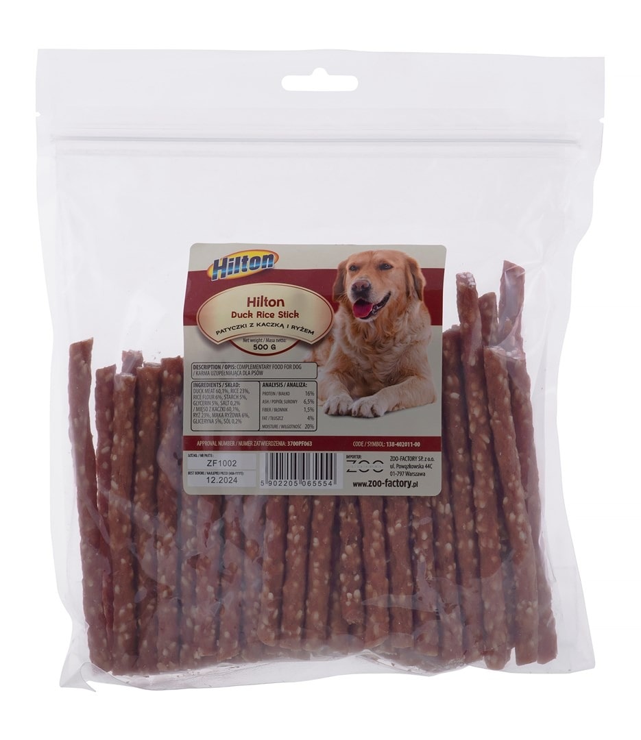 Hilton Sticks with Duck and Rice - Dog Treat 500g