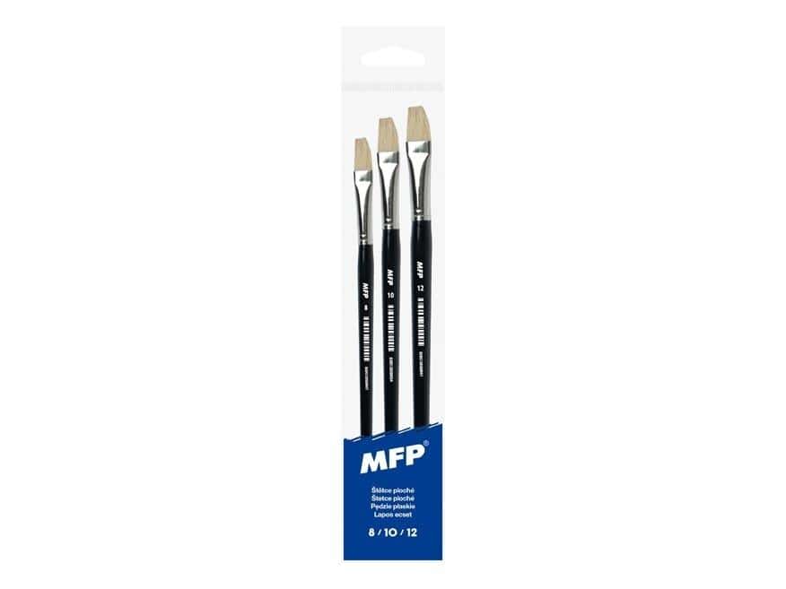 MFP Flat paint brush set for school - 3 pieces for every artist