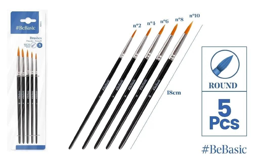BeBasic Paint Brush Set - 5 pieces for every artist
