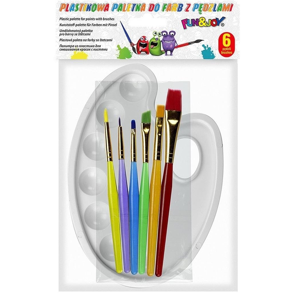 Titanum Paint mixing palette and 6 brushes - perfect set for artists