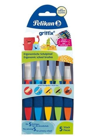 Pelikan Griffix Brushes - Set of 5 sizes for children