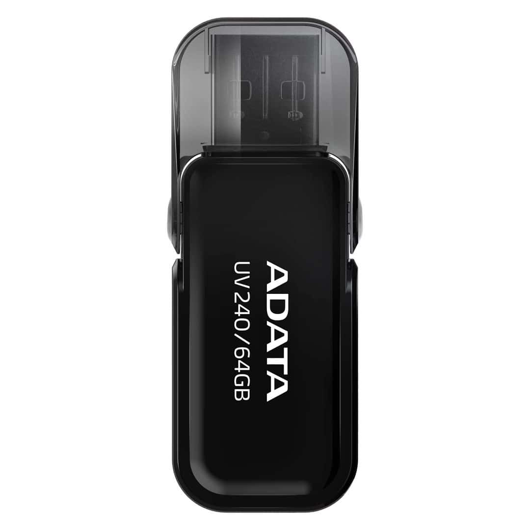 ADATA UV240 Flash Drive 64GB USB 2.0 - Black, perfect for data transfer