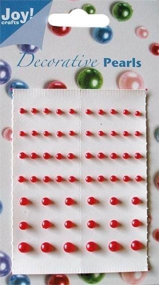 Self-adhesive red pearls - 58 pieces ideal for decoration