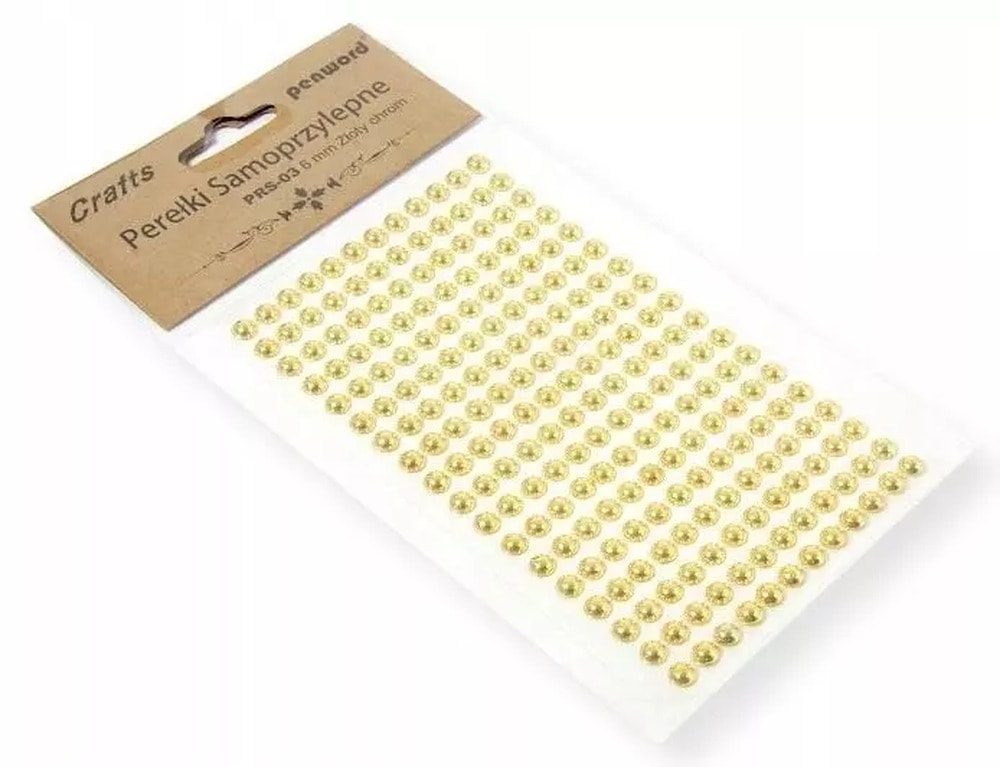 Penword Self-adhesive golden chrome pearls 6 mm - ideal for decorations