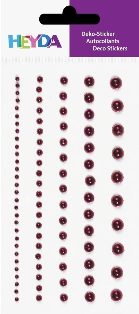 Dekor-Art-Serwis Self-adhesive pearls red 91 pieces - ideal for decorations
