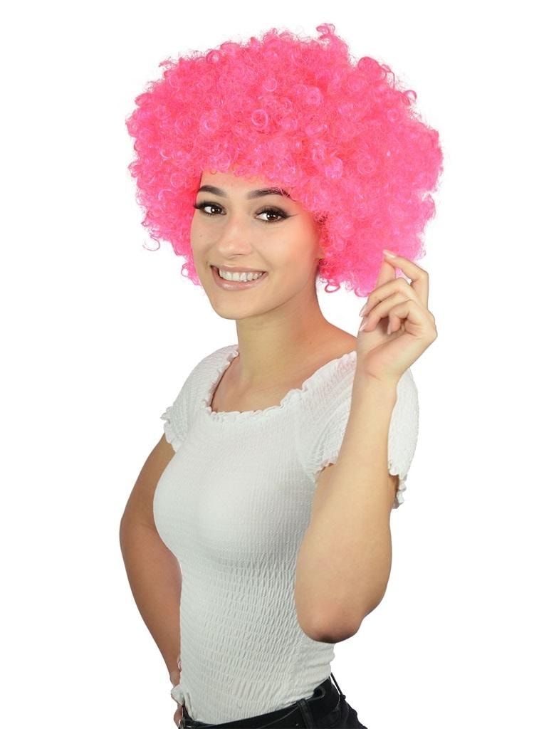 Afro wig XXL pink - perfect for the party