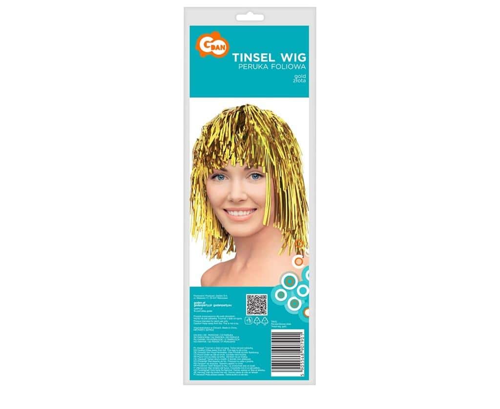Godan Gold foil wig for carnival - add some sparkle!