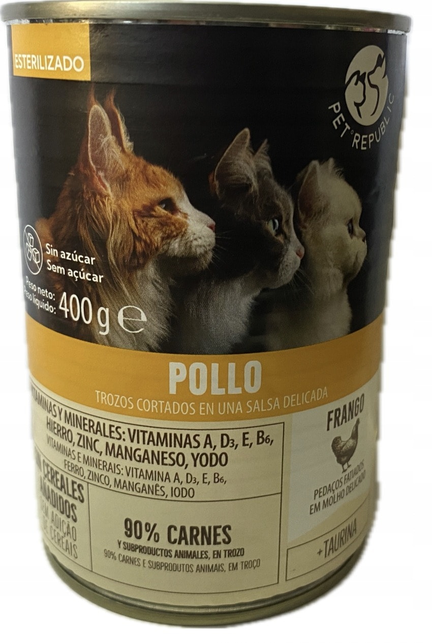 PetRepublic Wet food for sterilized cats with chicken 400 g - ideal for your cat