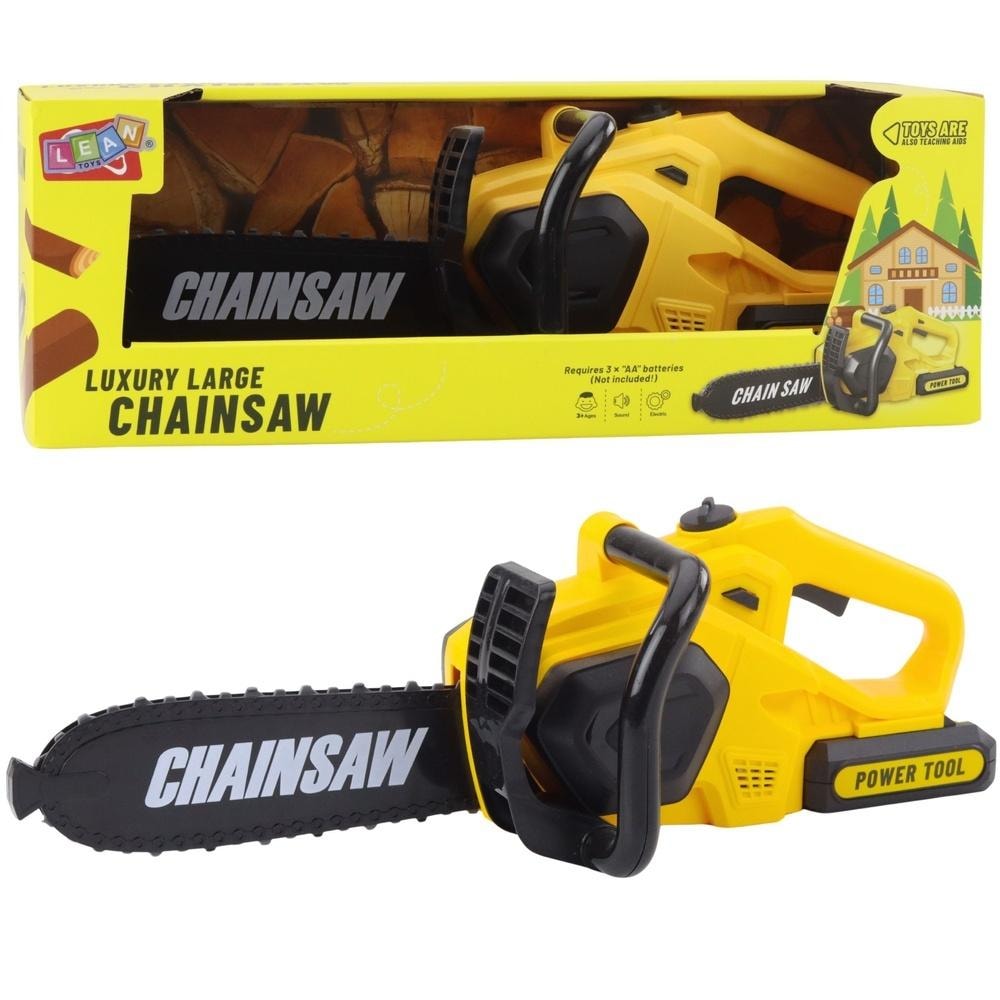 Yellow chainsaw with sound - toy for little DIY enthusiasts