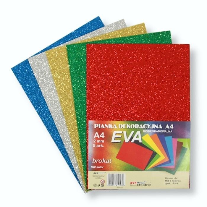 Penword Glitter Foam A4 Eva mix biodegradable - 5 pieces of creative fun