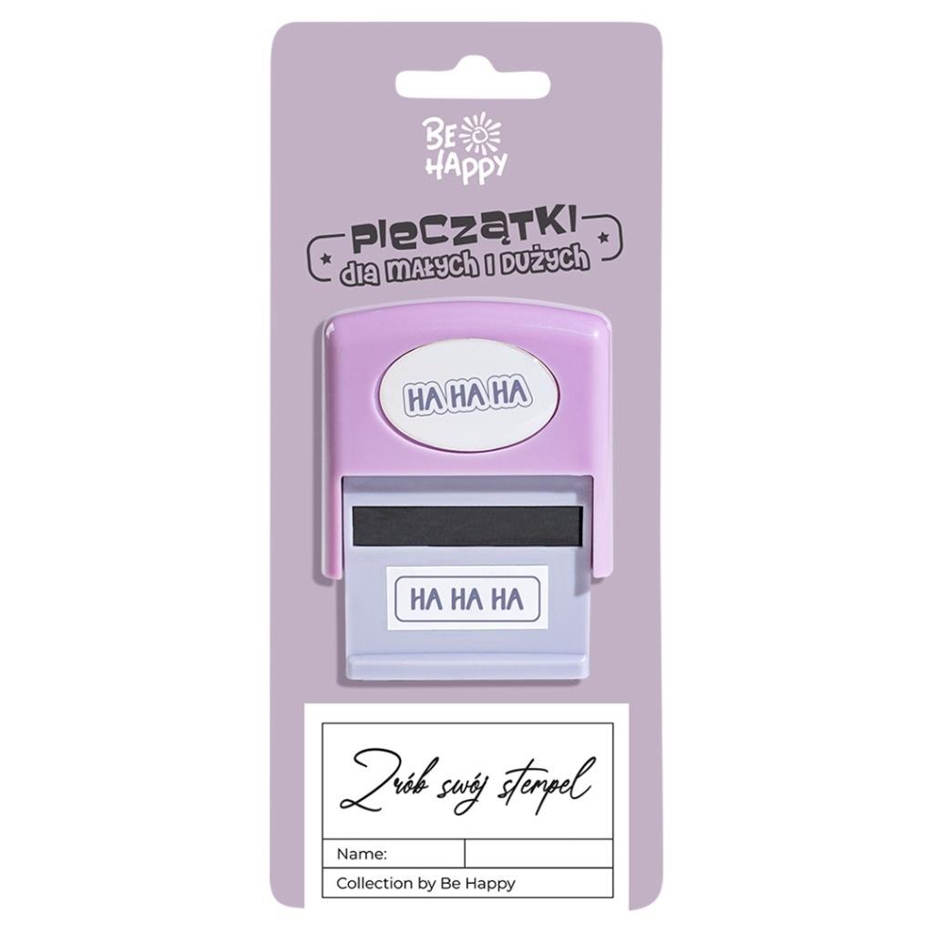 Be Happy Stamp with inscription Ha ha ha - add joy to your projects!