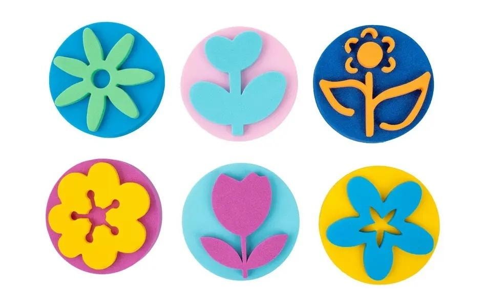 Token Flowers - Stamps for children, 6 pieces