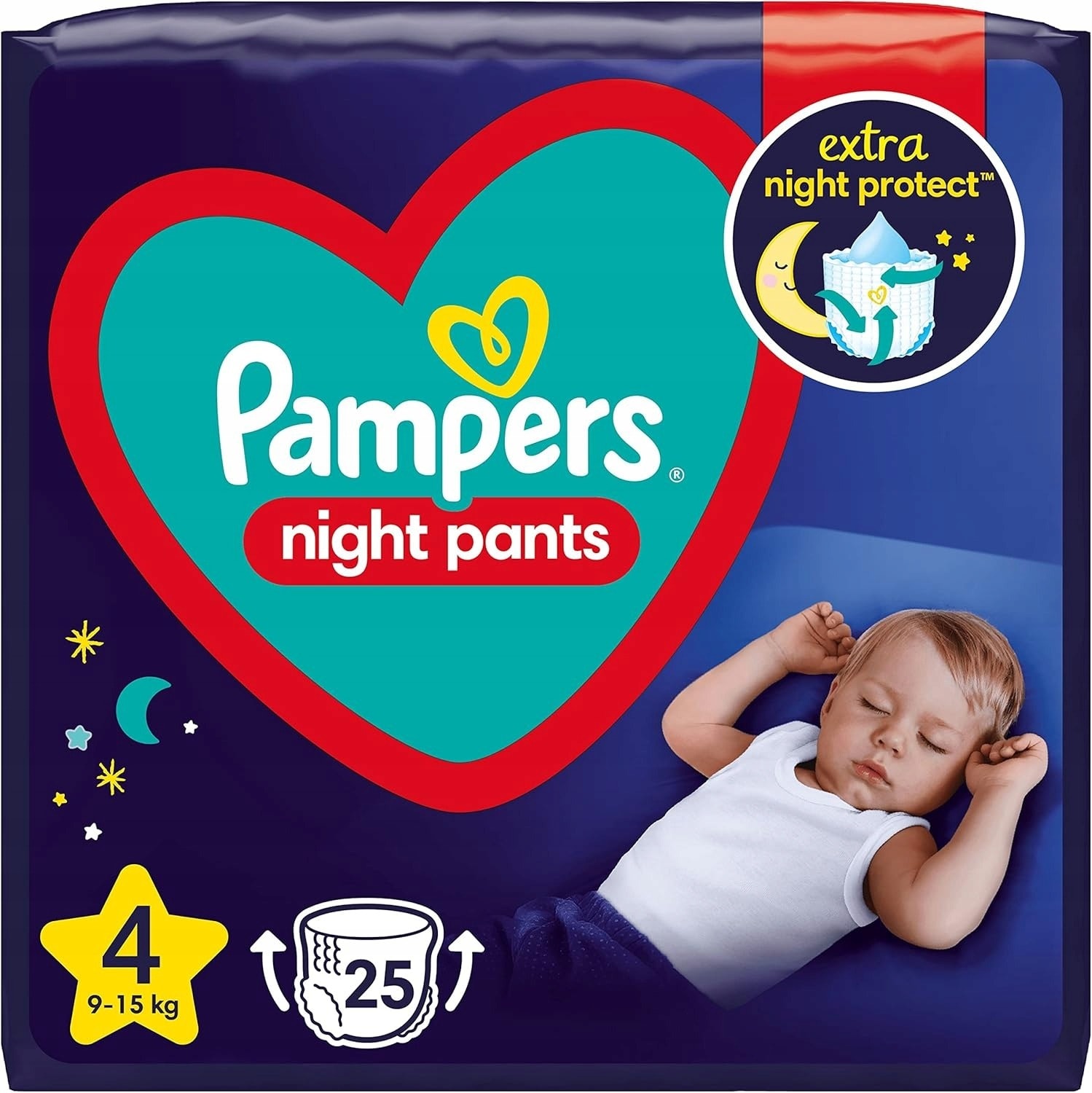 Pampers Pants Night Size 4 25pcs - Diaper pants for peaceful sleep