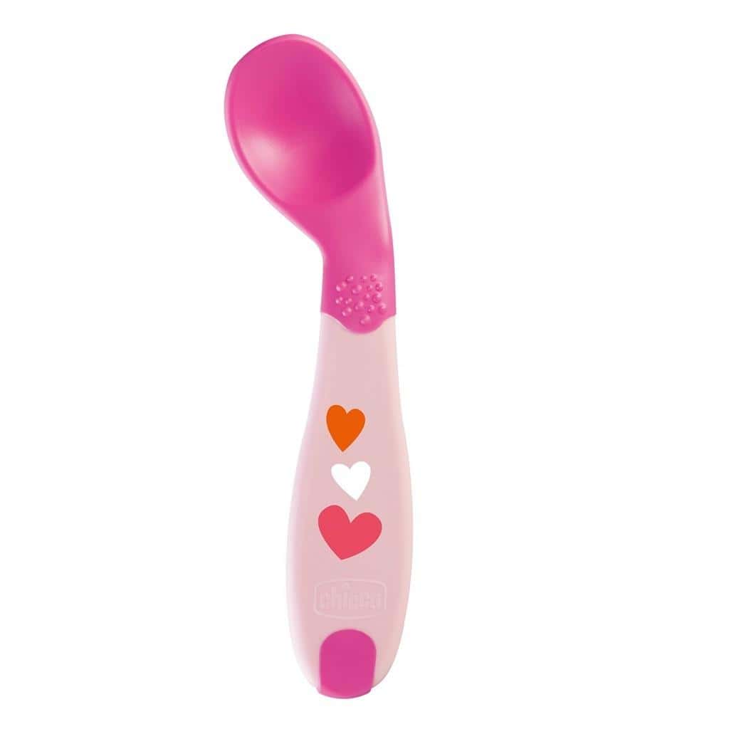 Chicco First spoon 8m+ pink - ideal for learning to eat