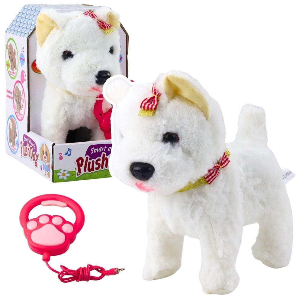 Interactive dog on a leash white - perfect playmate