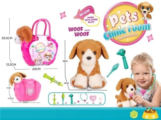 Play House Puppy in bag with accessories - little vet