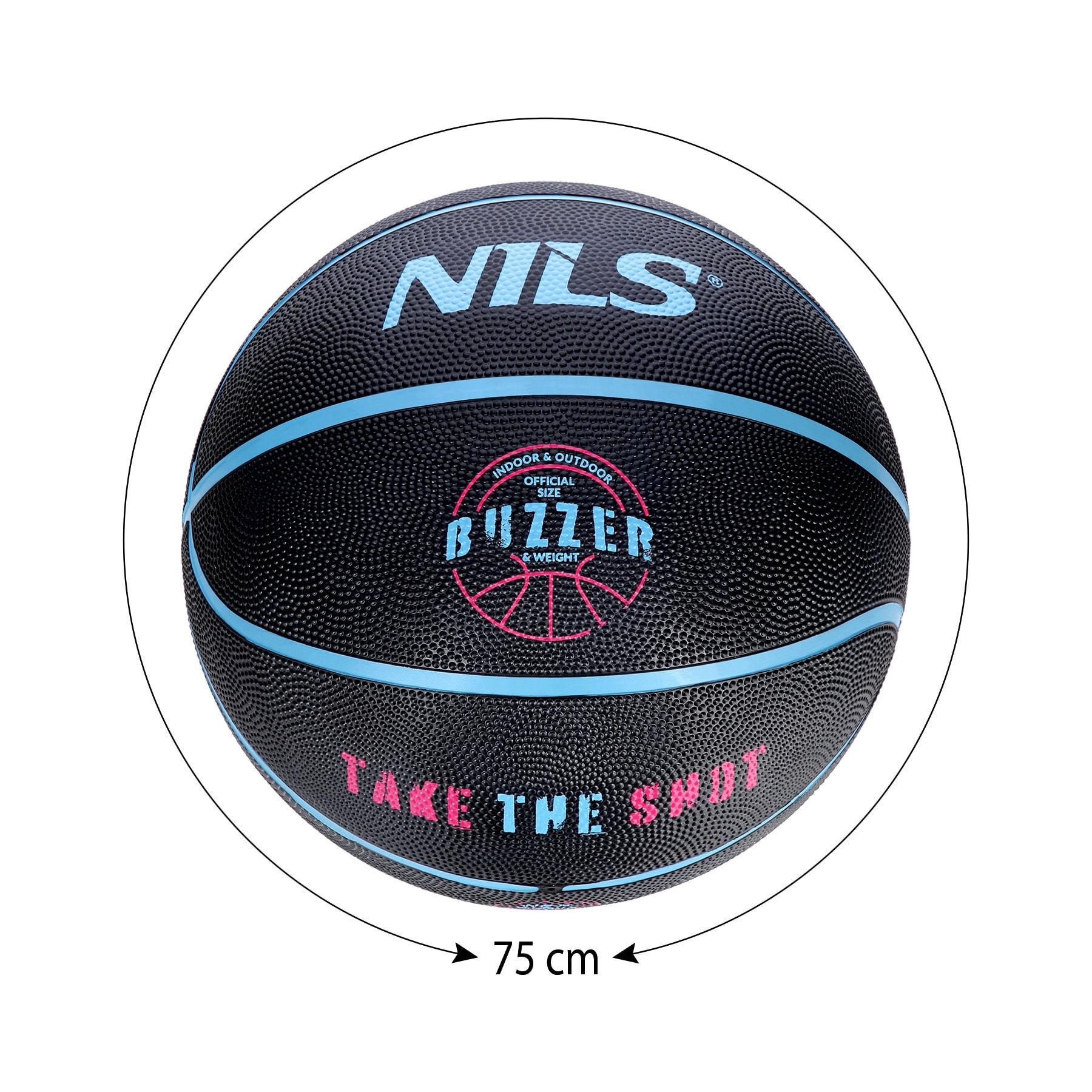 Nils Buzzer NPK271 Basketball - Black, size 7 ideal for training