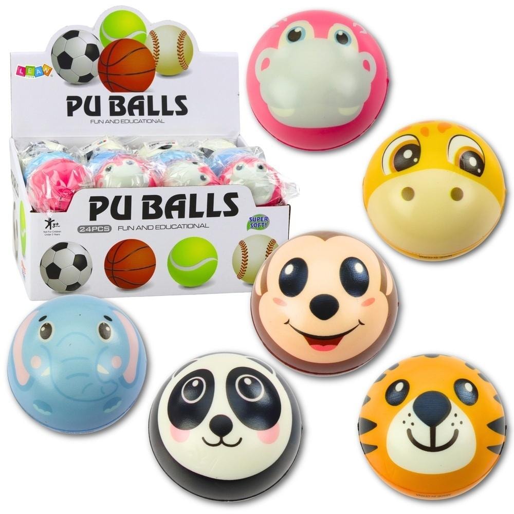 Anti-stress ball Animals 7 cm MIX - ideal for playing and relaxing