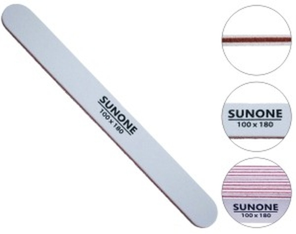 Sunone Straight Nail File 100/180 white - professional manicure set