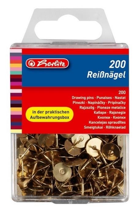 Metal thumbtacks - 200 pieces for cork boards