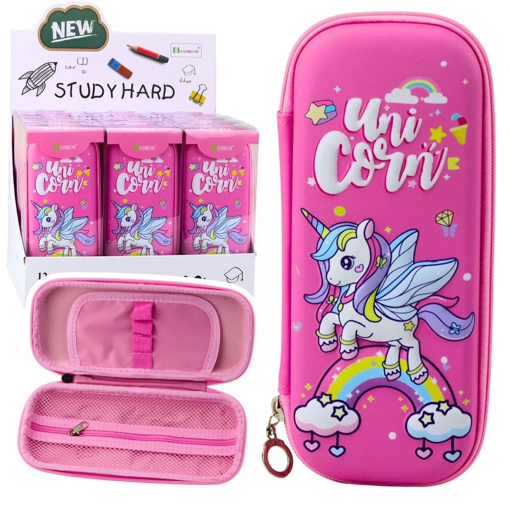 Leantoys Pencil Case Unicorn pink - perfect for school