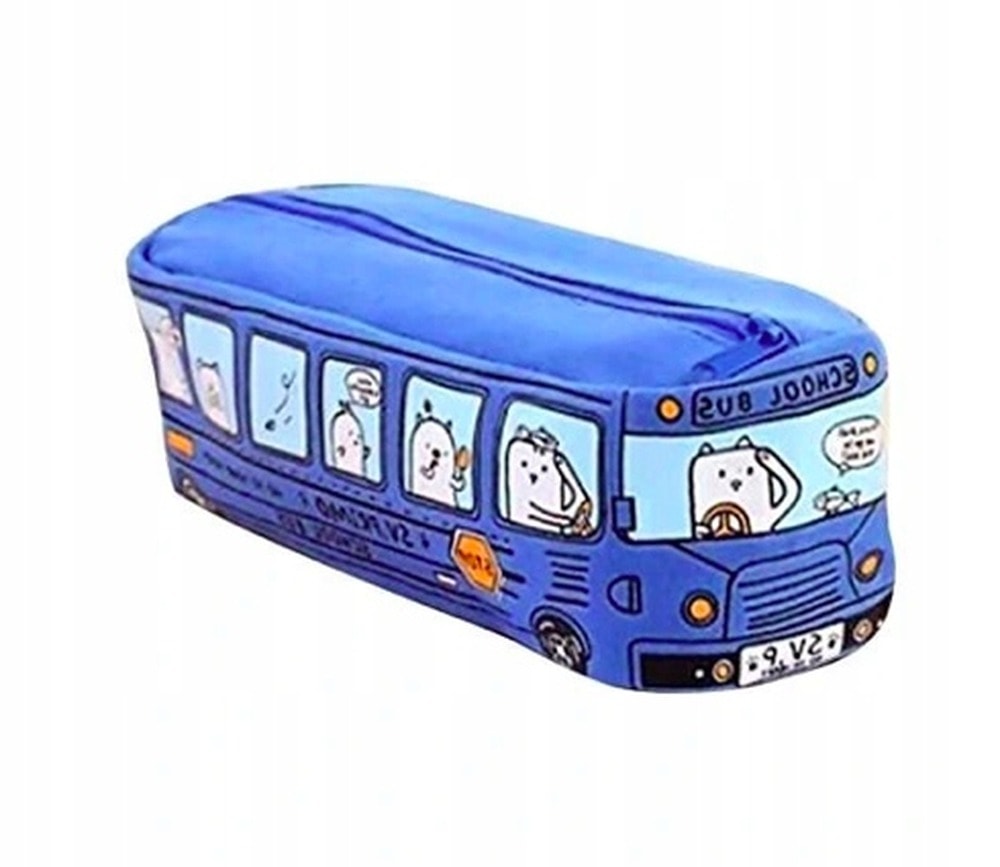 Metal pencil case bus with sharpener MIX - ideal for school